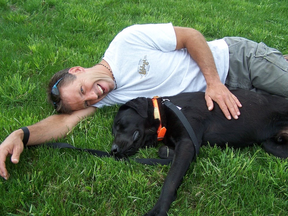 Our 1st Rescue Dog_Blu Campbell_day1_relaxing with Al